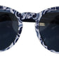 Dolce & Gabbana Majolica Blue Round Sunglasses for Women