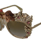 Dolce & Gabbana Elegant Gold Frame Women's Sunglasses with Crystals