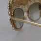 Dolce & Gabbana Elegant Gold Frame Women's Sunglasses with Crystals