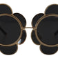 Dolce & Gabbana Chic Floral-Formed Black and Gold Sunglasses