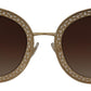 Dolce & Gabbana Elegant Lace-Patterned Gold Sunglasses