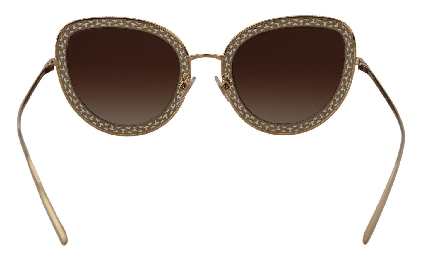 Dolce & Gabbana Elegant Lace-Patterned Gold Sunglasses