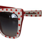 Dolce & Gabbana Chic Red and White Polka Dot Sunglasses