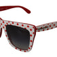 Dolce & Gabbana Chic Red and White Polka Dot Sunglasses