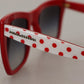 Dolce & Gabbana Chic Red and White Polka Dot Sunglasses