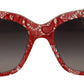 Dolce & Gabbana Chic Red Lace-Inspired Designer Sunglasses