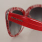 Dolce & Gabbana Chic Red Lace-Inspired Designer Sunglasses