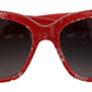 Dolce & Gabbana Chic Red Lace-Inspired Designer Sunglasses