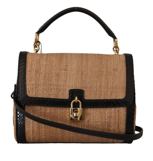 Dolce & Gabbana Exotic Python & Lambskin Shoulder Satchel