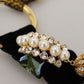 Dolce & Gabbana Elegant Gold Brass Pearl Statement Necklace