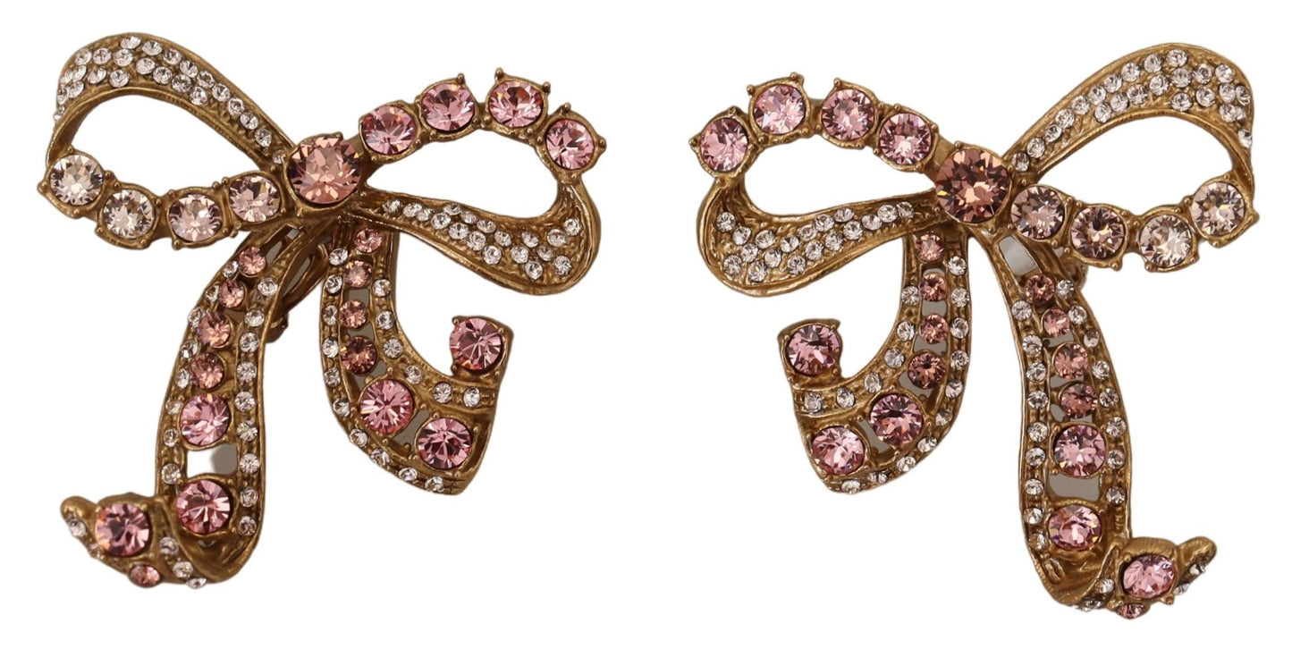 Dolce & Gabbana Elegant Gold-Toned Bow Clip Earrings