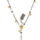 Dolce & Gabbana Elegant Gold Black Charm Cross Necklace