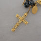 Dolce & Gabbana Elegant Gold Black Charm Cross Necklace