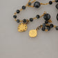 Dolce & Gabbana Elegant Gold Black Charm Cross Necklace