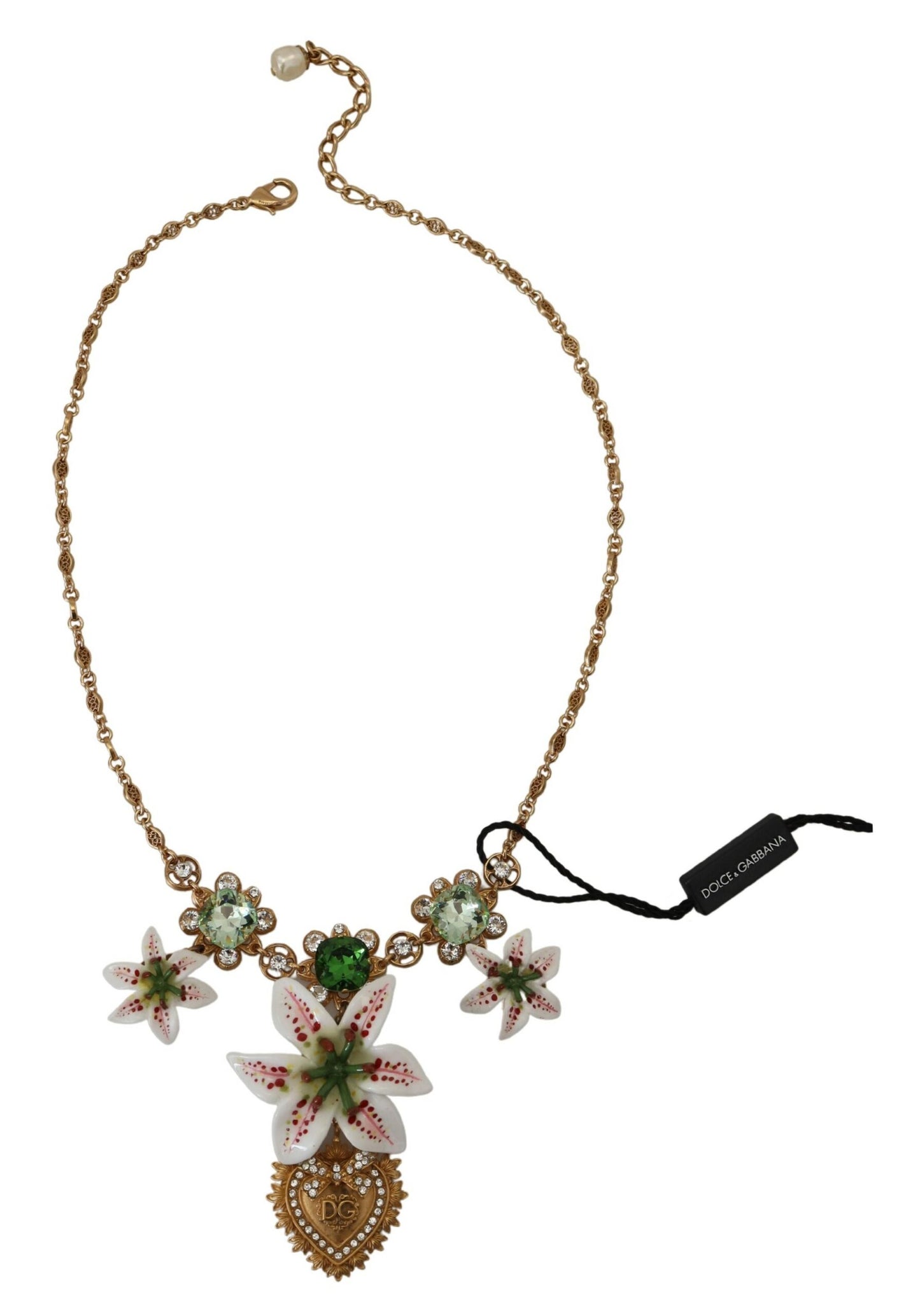 Dolce & Gabbana Golden Lily Flower Pendant Necklace