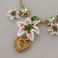 Dolce & Gabbana Golden Lily Flower Pendant Necklace