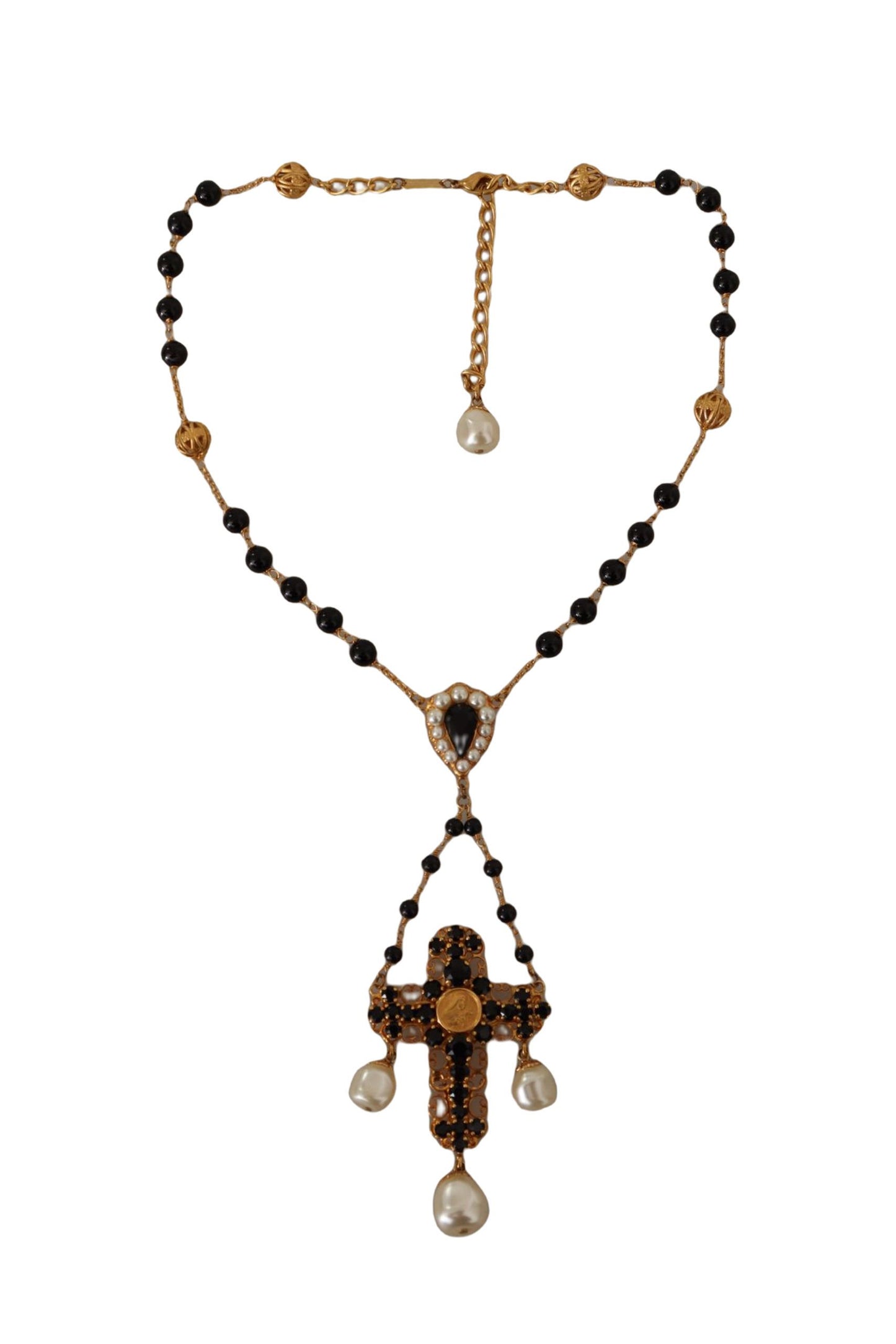 Dolce & Gabbana Elegant Charm Cross Necklace in Gold Tone