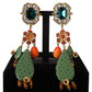 Dolce & Gabbana Elegant Floral Cactus Drop Clip-On Earrings