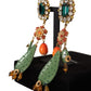 Dolce & Gabbana Elegant Floral Cactus Drop Clip-On Earrings