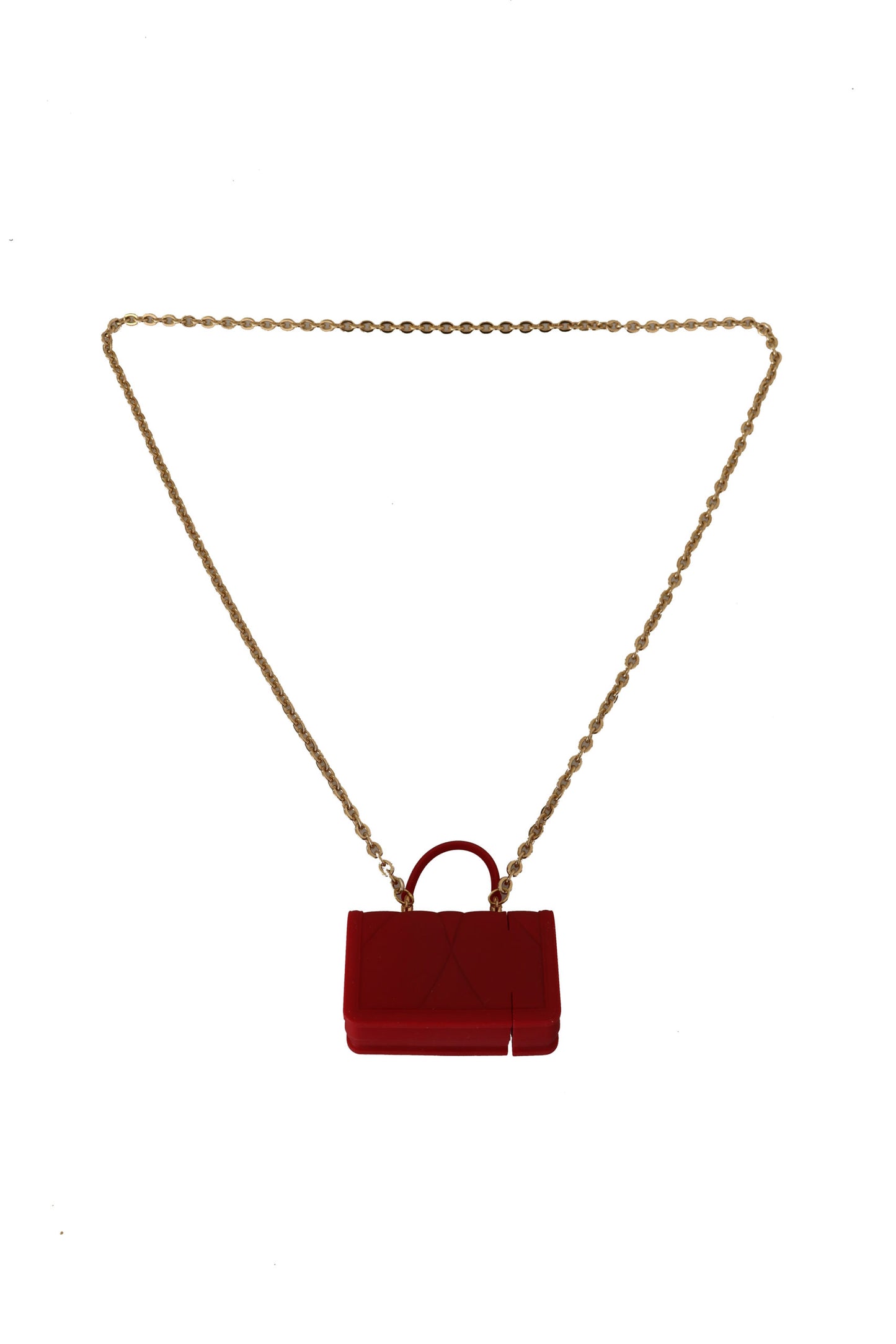 Dolce & Gabbana Gold Chain with Red Devotion Pendant