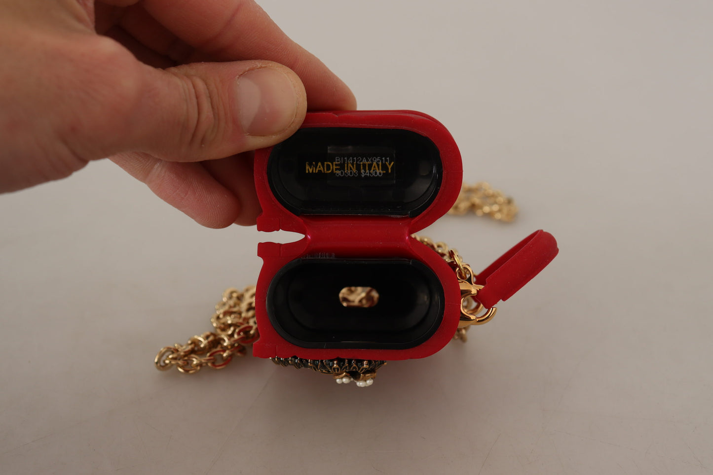 Dolce & Gabbana Gold Chain with Red Devotion Pendant