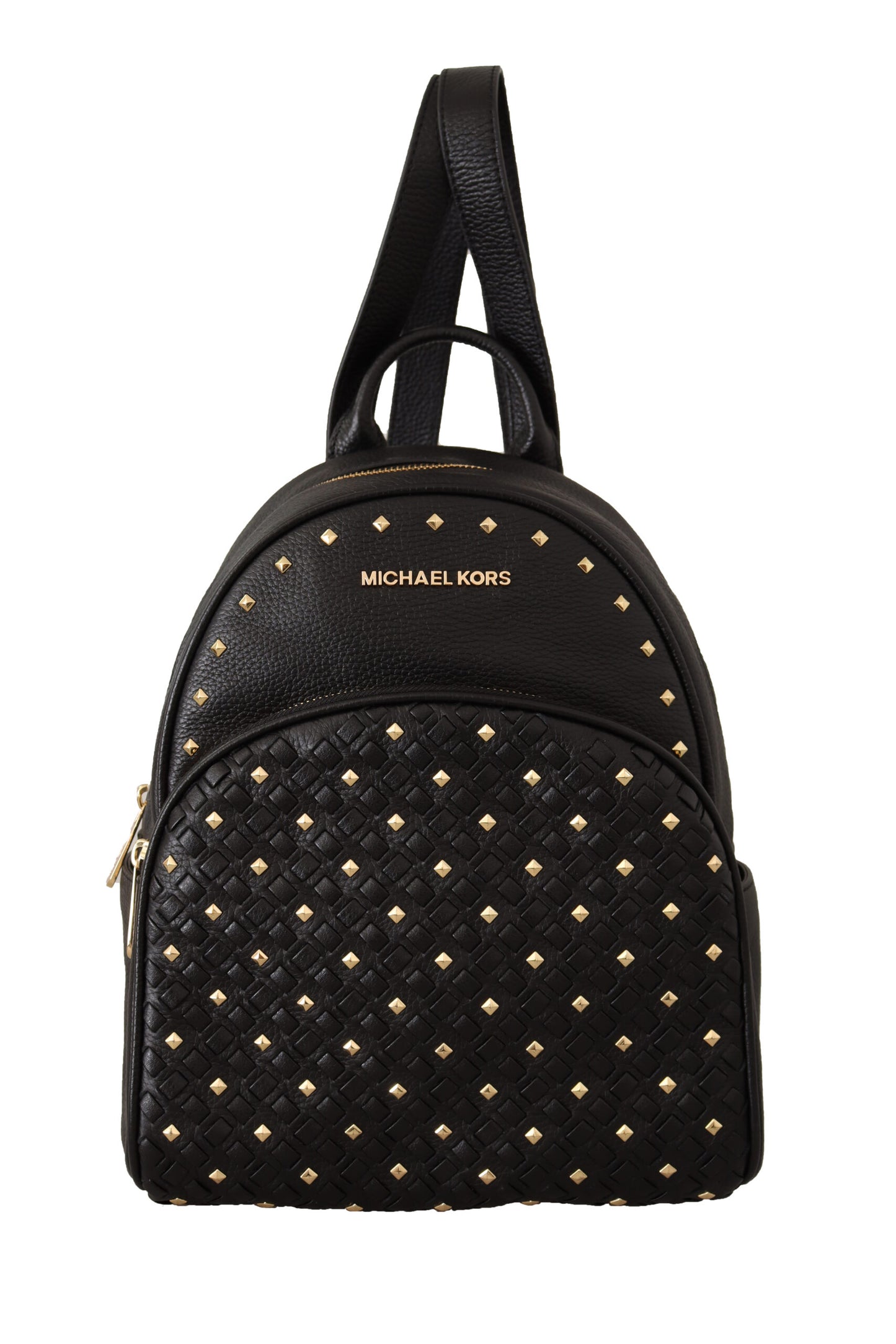 Michael Kors Chic Black Leather Backpack with Gold Accents