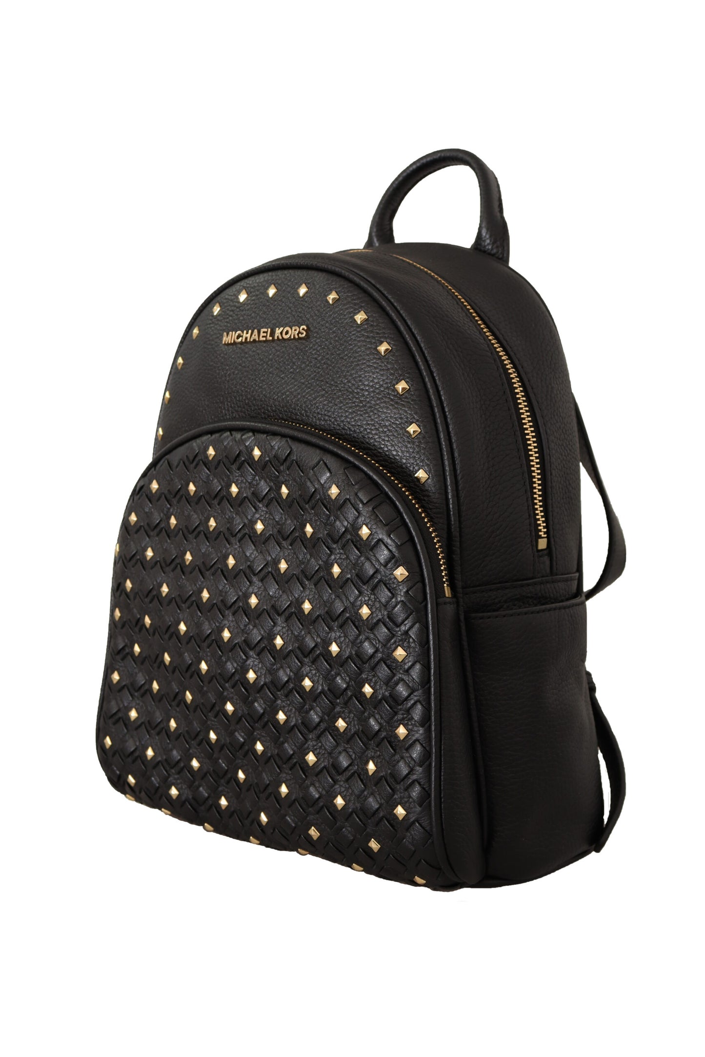 Michael Kors Chic Black Leather Backpack with Gold Accents