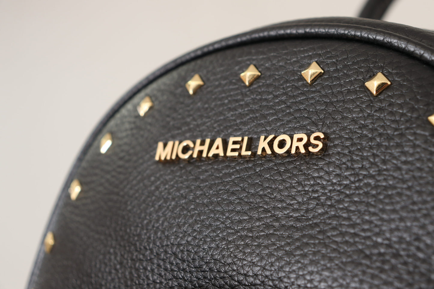 Michael Kors Chic Black Leather Backpack with Gold Accents