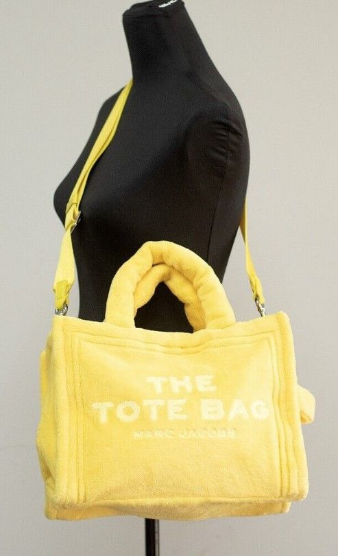 Marc Jacobs The Terry Tote Yellow Medium Soft Terry Crossbody Handbag Purse