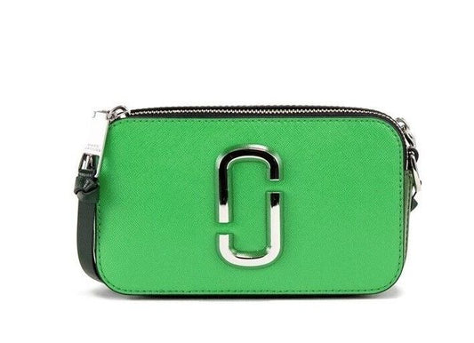 Marc Jacobs The Snapshot Bag Studded Saffiano Leather Green Shoulder Bag Purse