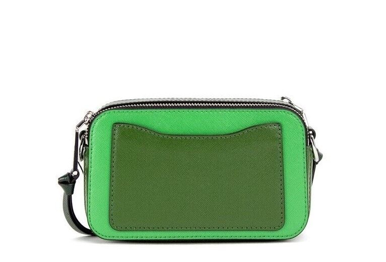 Marc Jacobs The Snapshot Bag Studded Saffiano Leather Green Shoulder Bag Purse