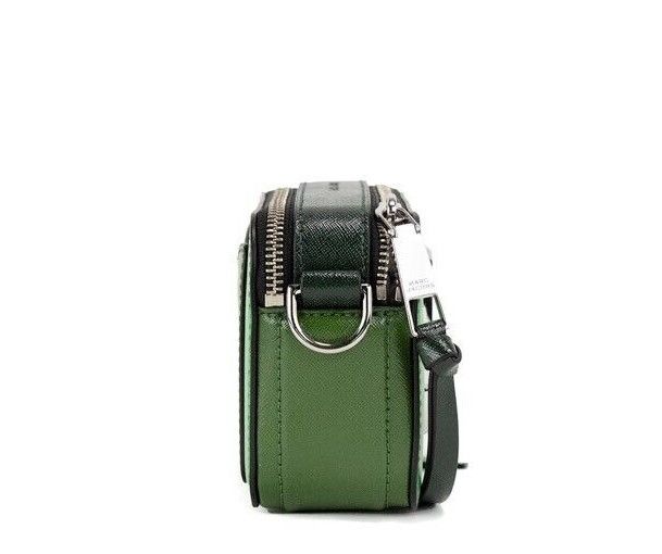 Marc Jacobs The Snapshot Bag Studded Saffiano Leather Green Shoulder Bag Purse