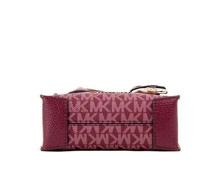 Michael Kors Mercer XS Mulberry Signature PVC North South Shopper Crossbody Bag