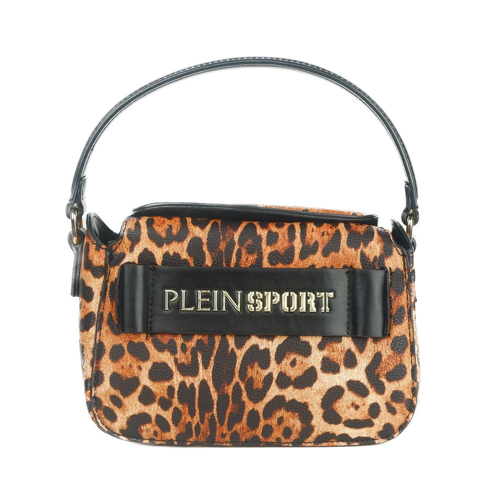 Plein Sport Chic Leopard Print Shoulder Bag with Logo Detail