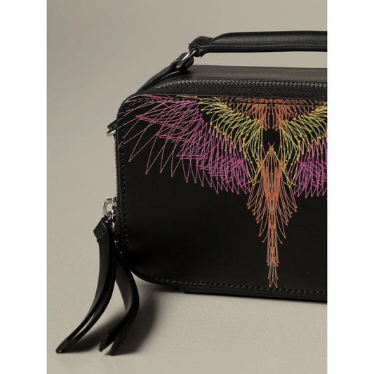 Marcelo Burlon Elegant Black Leather Crossbody Bag