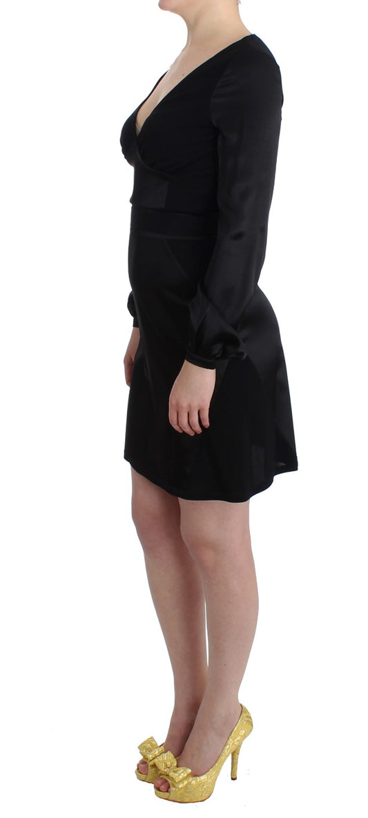 GF Ferre Black Longsleeved Wiggle Pencil Dress