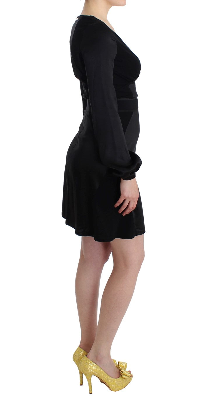 GF Ferre Black Longsleeved Wiggle Pencil Dress