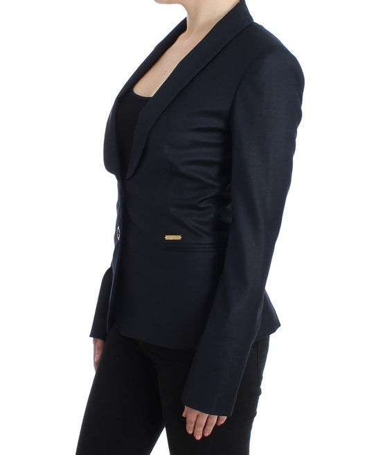 GF Ferre Black Suit Lapel Collar Blazer Jacket