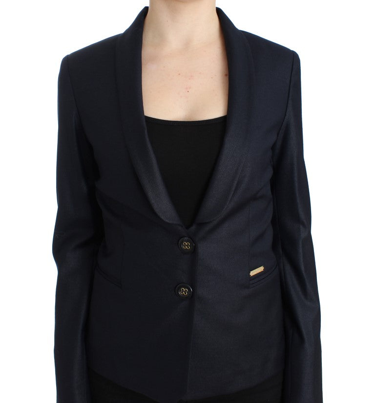 GF Ferre Black Suit Lapel Collar Blazer Jacket