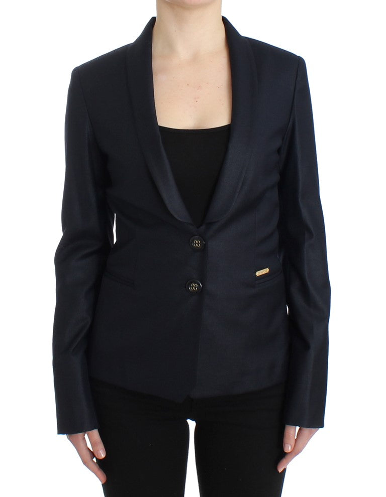 GF Ferre Black Suit Lapel Collar Blazer Jacket