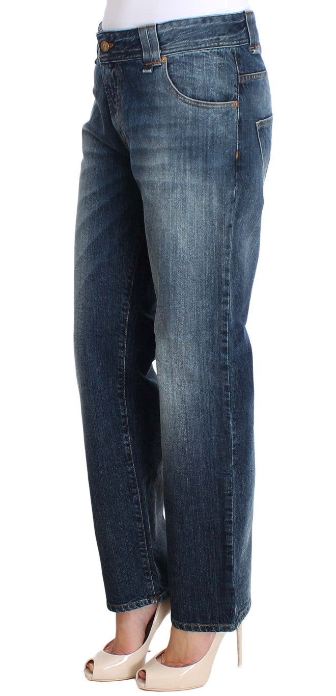 John Galliano Blue Wash Relaxed Fit Cotton Stretch Denim Jeans