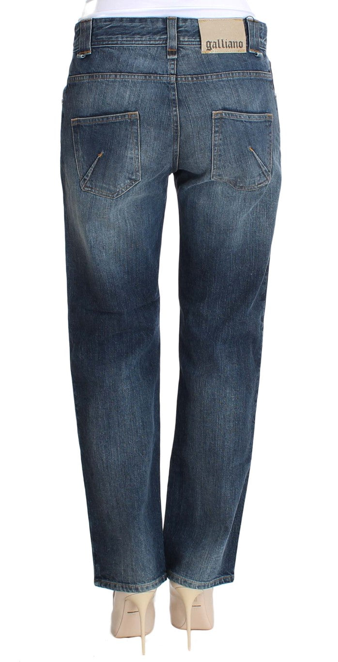 John Galliano Blue Wash Relaxed Fit Cotton Stretch Denim Jeans