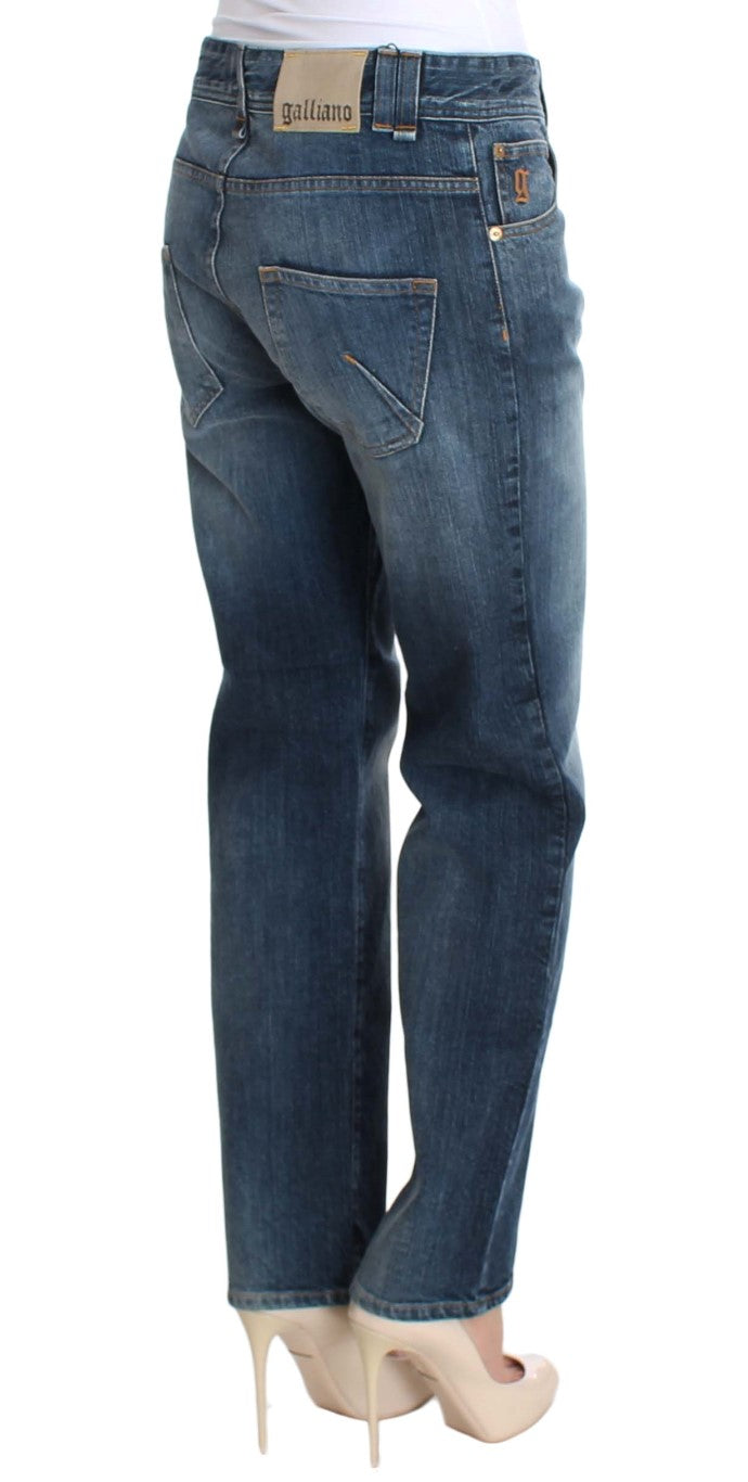 John Galliano Blue Wash Relaxed Fit Cotton Stretch Denim Jeans