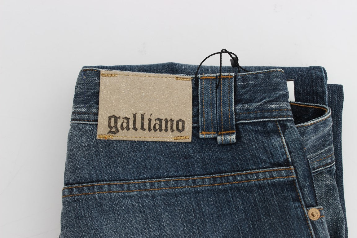 John Galliano Blue Wash Relaxed Fit Cotton Stretch Denim Jeans