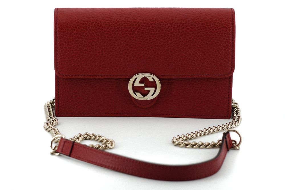 Gucci Elegant Red Leather Crossbody Shoulder Bag