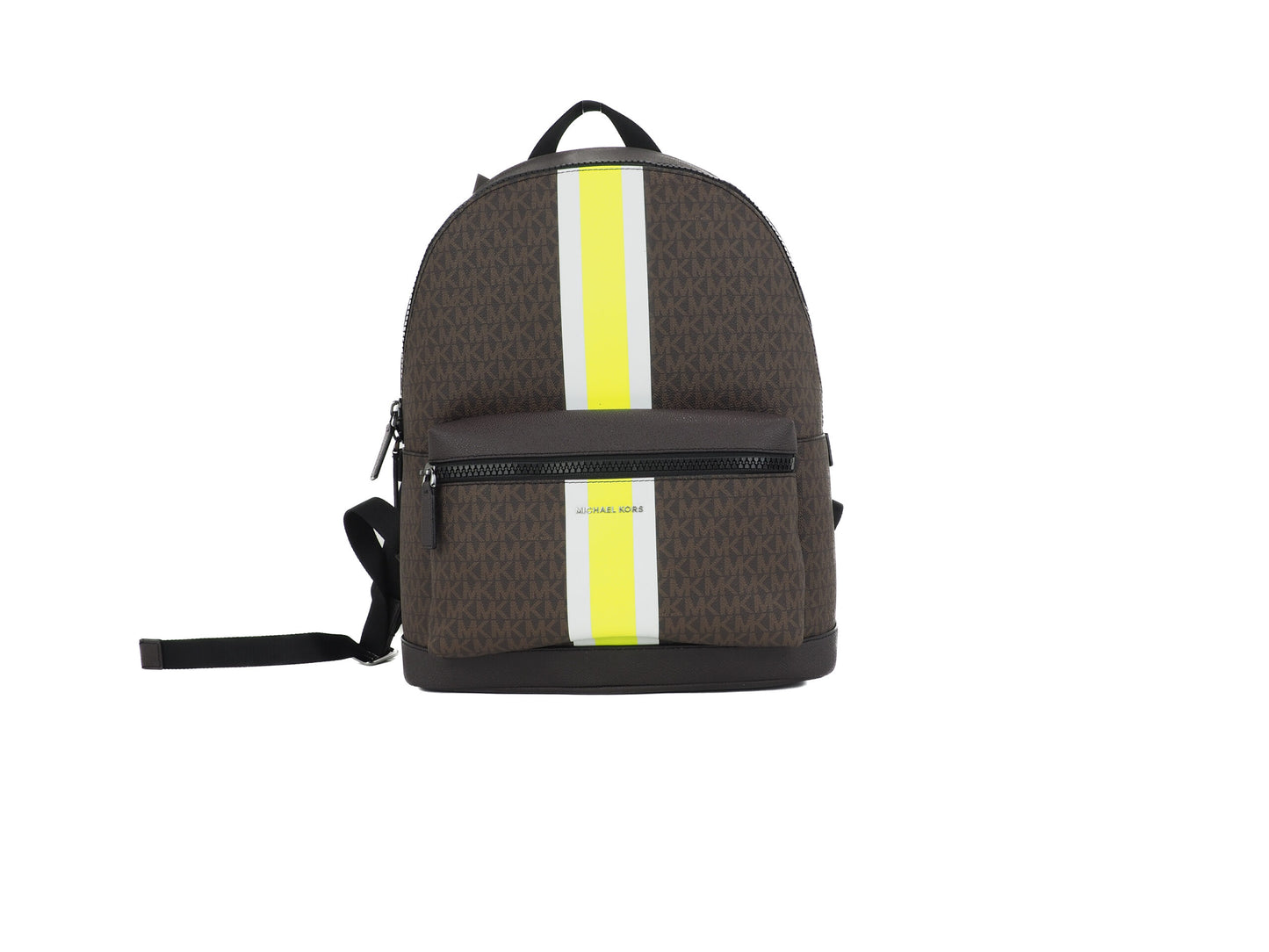 Michael Kors Cooper Large Brown Signature Neon Varsity Stripe Backpack Bookbag