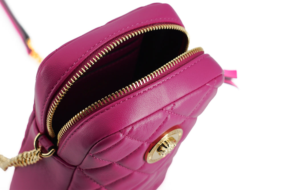 Versace Elegant Purple Quilted Leather Mini Bag