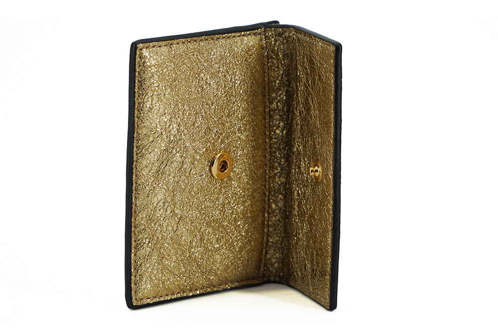 Versace Elegant Gold Nappa Leather Card Holder