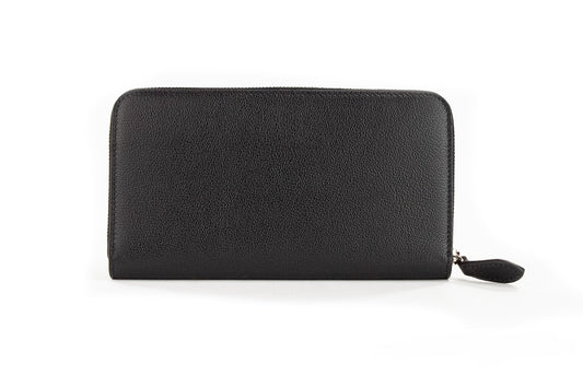 Burberry Elmore Black Embossed Logo Leather Continental Clutch Wallet