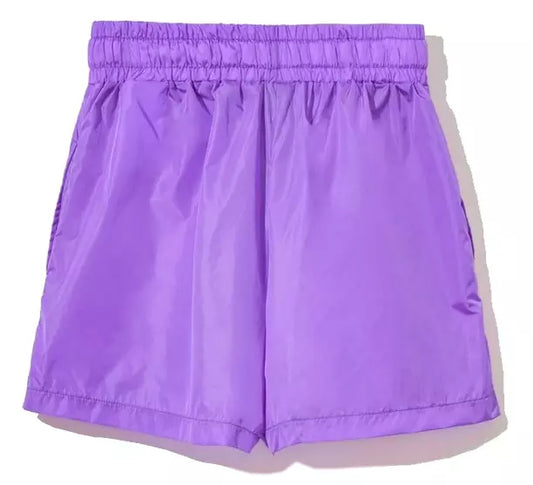 Comme Des Fuckdown Purple Nylon Bermudas with Logo Detail